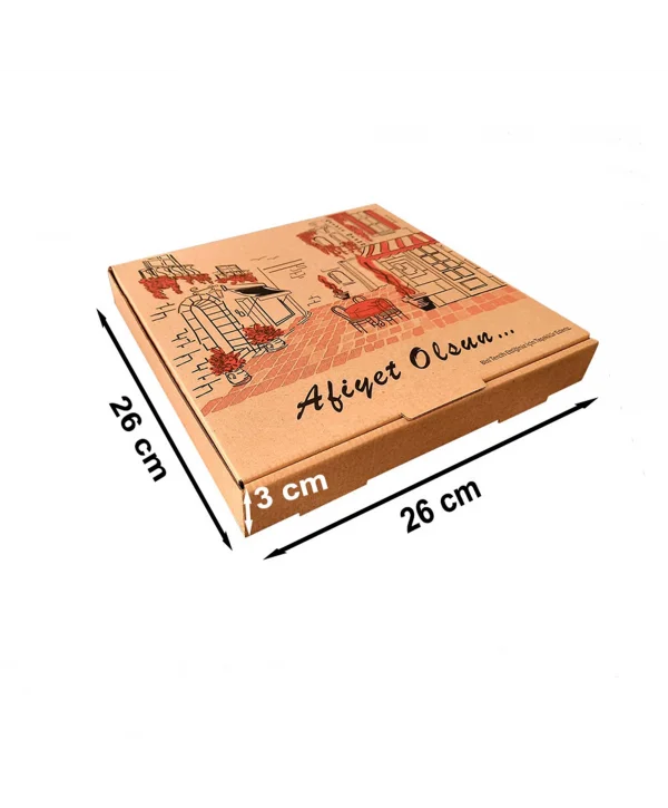 PİZZA KUTUSU 26 CM 3 CM YÜK. *100 LÜ