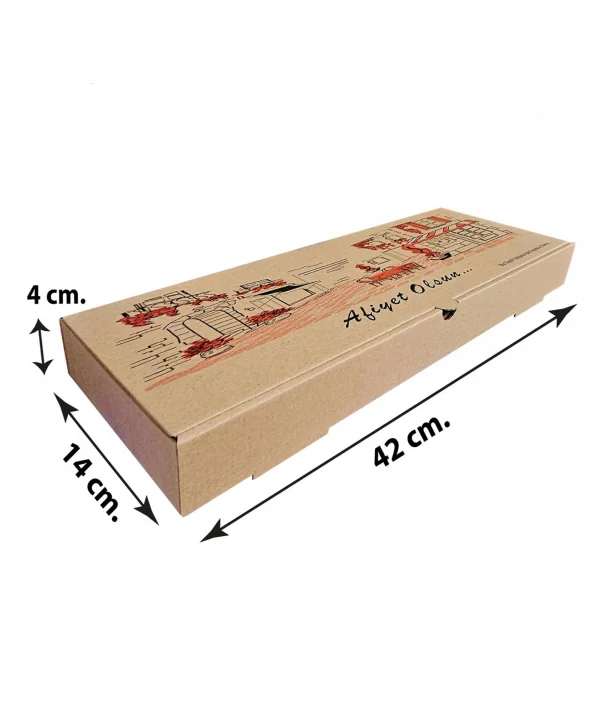 PİDE KUTUSU OLUKLU 42*14* 4 CM*100