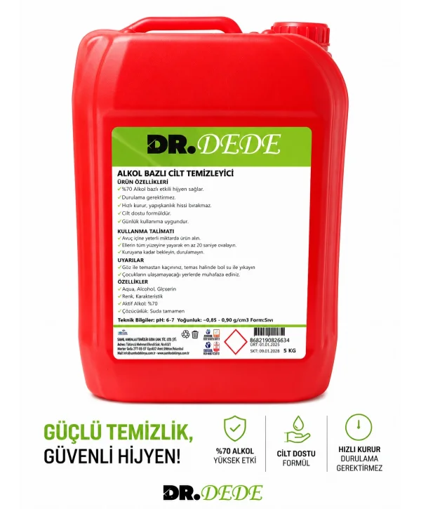 DR DEDE DEZENFEKTAN ALKOL BAZLI 5 KG.