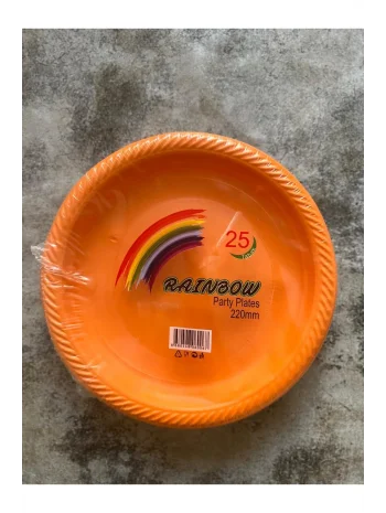 RAİNBOW PLAS TABAK TURUNCU 22 CM 25 Lİ *40