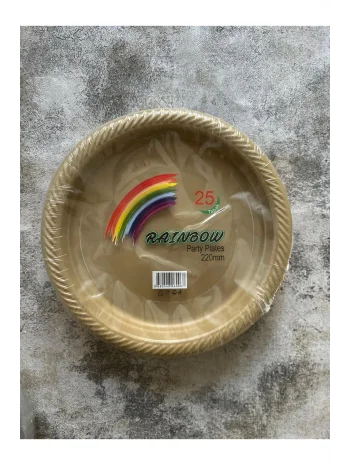 RAİNBOW PLAS TABAK GOLD 22 CM 25 Lİ *40