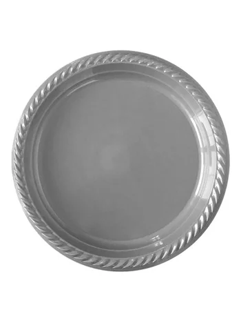 UPLASS PARTİ PLASTİK TABAK GÜMÜŞ 22 CM 25 Lİ *20