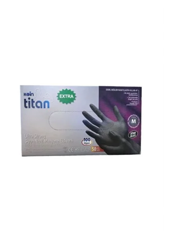 ELDİVEN TİTAN EKSTRA SİYAH ORTA  (M) 50* 20 Lİ