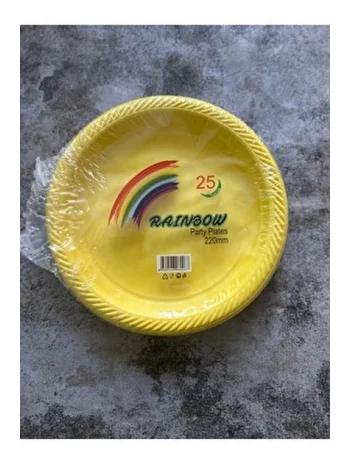RAİNBOW PLAS TABAK SARI 22 CM *25 Lİ*40