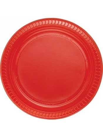 UPLASS PARTİ PLASTİK TABAK KIMIZI 22 CM 25 Lİ *20