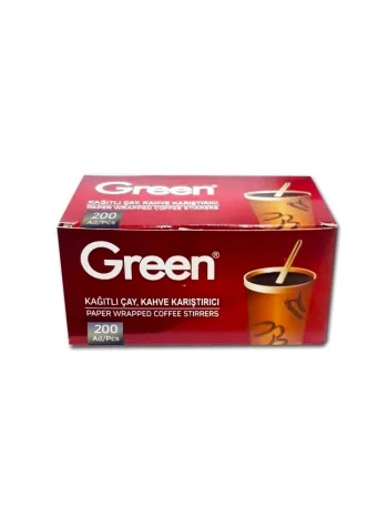 TAHTA KARIŞTIRICI (GREEN) KAĞIT SARGILI 200 ad.*20 pk