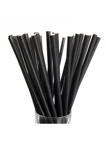 PİPET SARGILI KAĞIT PİPET SİYAH  8mm*240mm 250 *16