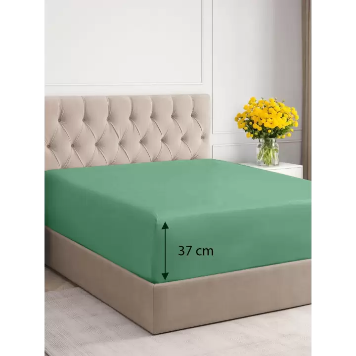 Lastikli Çarşaf 100x200 cm – +37 cm Yükseklik – %100 Pamuk | – Sabia Home -Mintblue