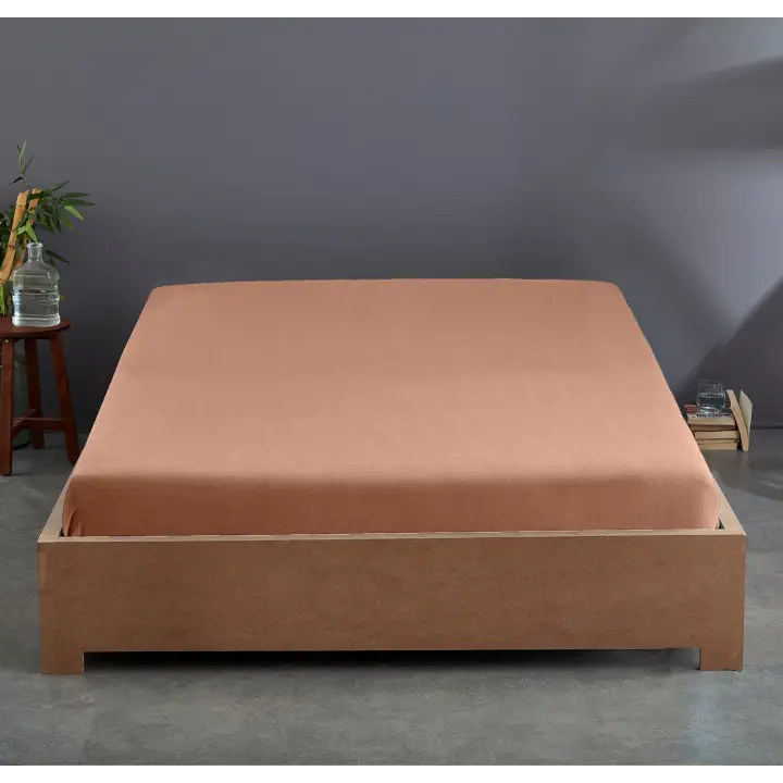 Lastikli Çarşaf 120x200 cm – +37 cm Yükseklik – %100 Pamuk | – Sabia Home - Krem