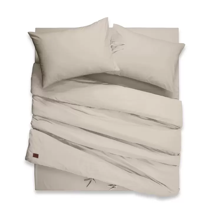 Çift Kişilik Nevresim Takımı – Lastikli Çarşaflı 160x200 cm (+37 cm) – %100 Pamuk | Sabia Home - Bej