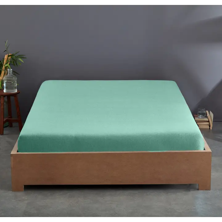 Sabia %100 Pamuk 62 Tel (155 TC) Okotex Sertifikalı Çift Kişilik Düz Çarşaf - Mintblue