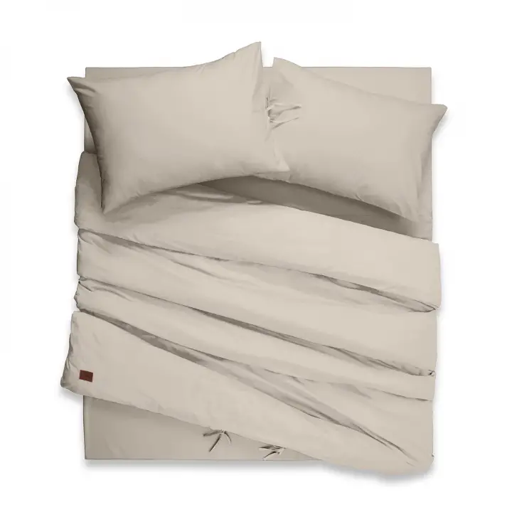 Sabia %100 Pamuk 62 Tel (155 TC) Okotex Sertifikalı Tek Kişilik 100x200+37 cm Nevresim Takımı - Bej