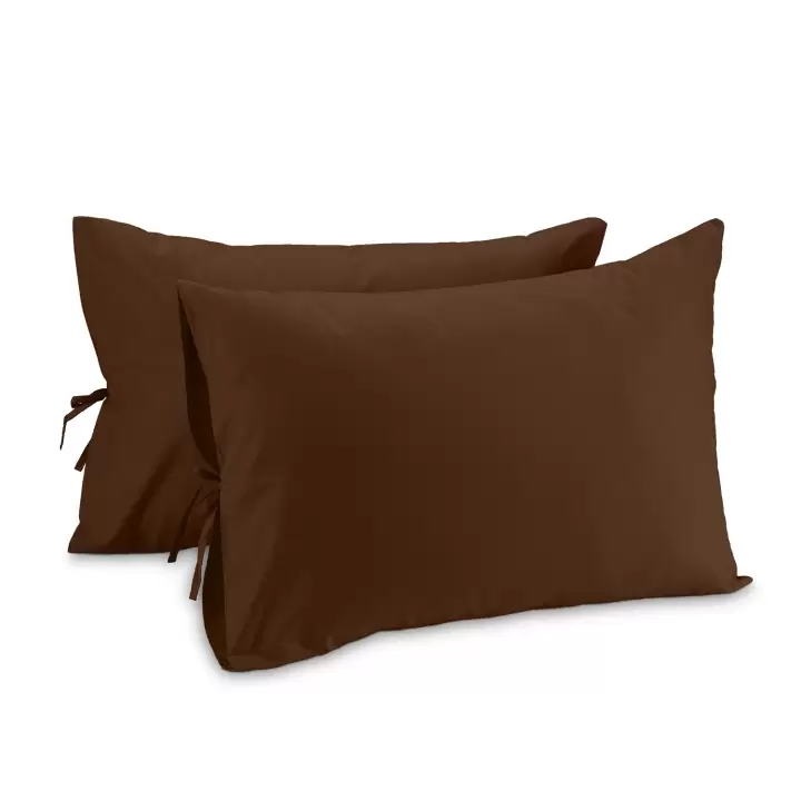 Bağcıklı Yastık Kılıfı 50x70 cm (2’li Set) – %100 Pamuk | Sabia Home – Kahverengi