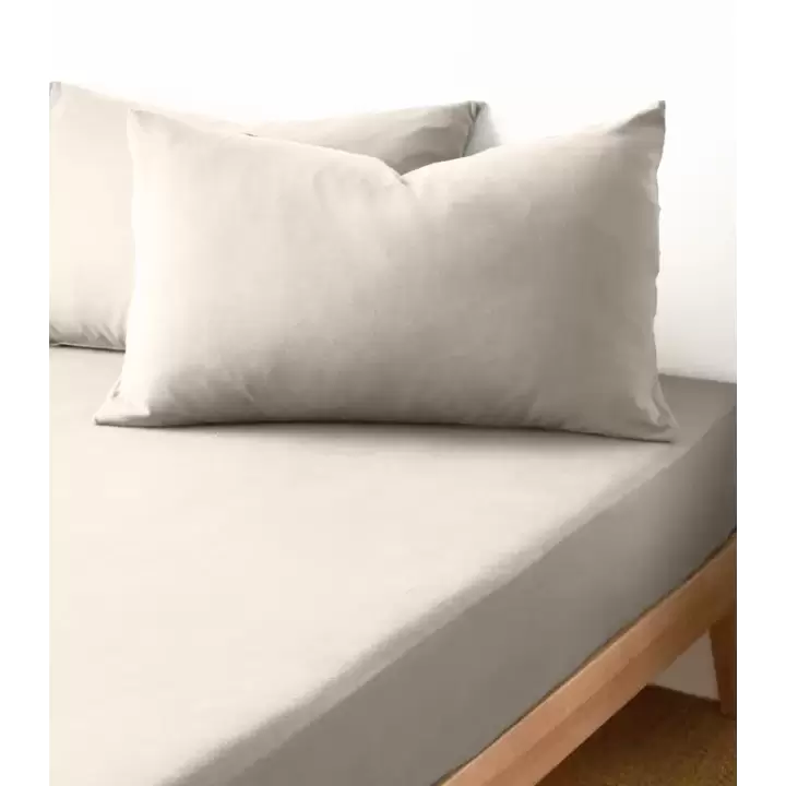 Sabia %100 Pamuk 62 Tel (155 TC) Okotex Sertifikalı Battal Boy Çift Kişilik Lastikli Çarşaf Seti 180x200 cm - Bej