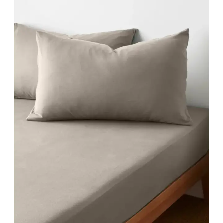 Sabia %100 Pamuk 62 Tel (155 TC) Okotex Sertifikalı Battal Boy Çift Kişilik Lastikli Çarşaf Seti 180x200 cm - Gri