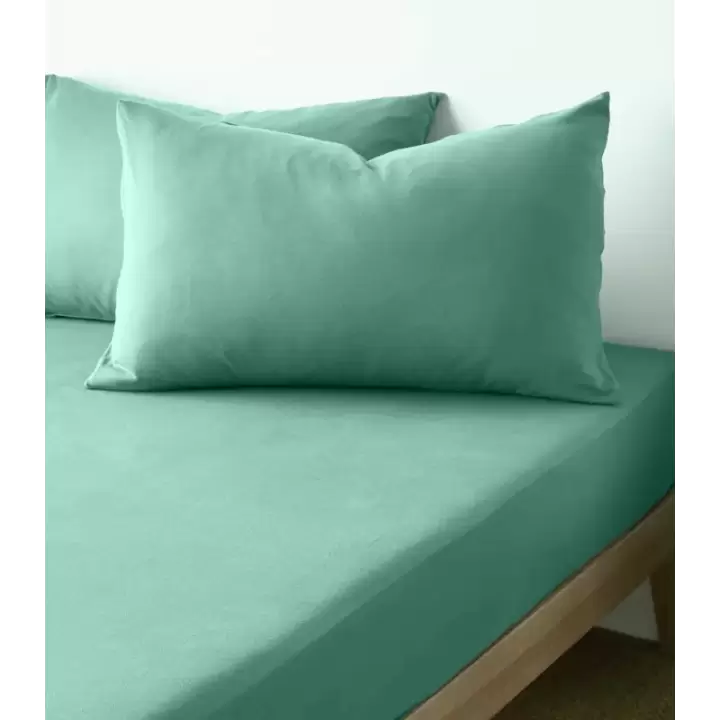 Sabia %100 Pamuk 62 Tel (155 TC) Okotex Sertifikalı Çift Kişilik Lastikli Çarşaf Seti 150x200 cm - Çağla Yeşili