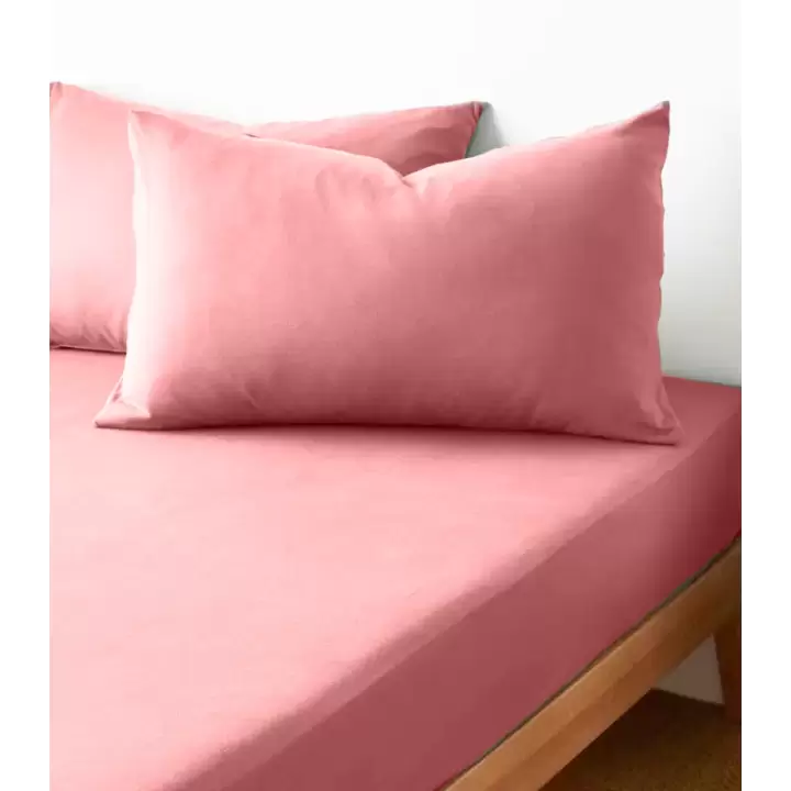 Sabia %100 Pamuk 62 Tel (155 TC) Okotex Sertifikalı Çift Kişilik Lastikli Çarşaf Seti 150x200 cm - Pembe