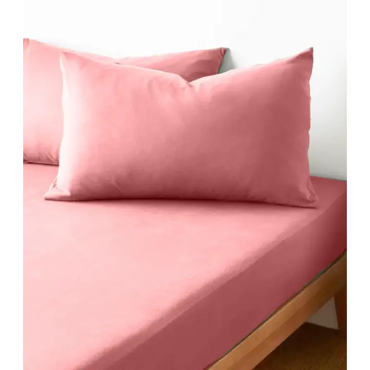 Sabia %100 Pamuk 62 Tel (155 TC) Okotex Sertifikalı Çift Kişilik Lastikli Çarşaf Seti 160x200 cm - Pembe