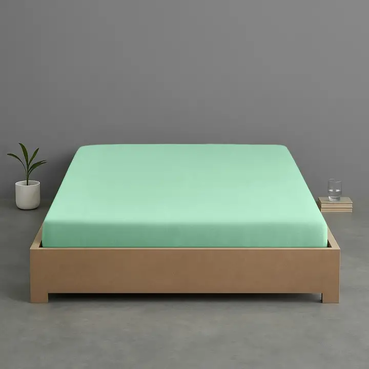 Tek Kişilik Nevresim Takımı – Lastikli Çarşaflı 100x200 cm (+30 cm) – %100 Pamuk | Sabia Home - Mintblue
