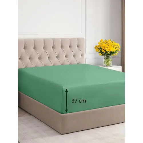 Çift Kişilik Lastikli Çarşaf – 160x200 cm – 37 cm Yükseklik – %100 Pamuk | Sabia Home - Mintblue