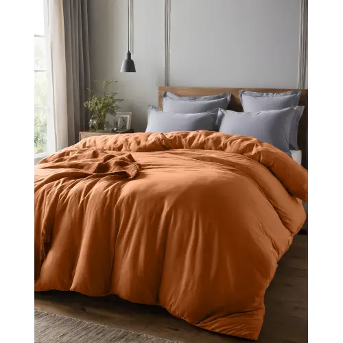 Sabia %100 Pamuk 62 Tel (155 TC) Battal Boy Nevresim - Açık Kiremit