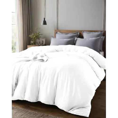 Sabia %100 Pamuk 62 Tel (155 TC) Battal Boy Nevresim - Beyaz