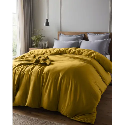 Sabia %100 Pamuk 62 Tel (155 TC) Battal Boy Nevresim - Hardal