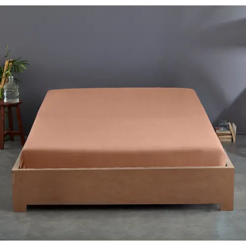 Lastikli Çarşaf 120x200 cm – +37 cm Yükseklik – %100 Pamuk | – Sabia Home - Krem