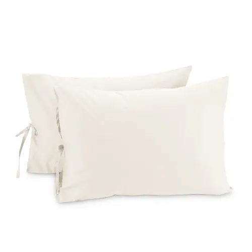 Bağcıklı Yastık Kılıfı 50x60 cm (2’li Set) – %100 Pamuk | Sabia Home – Beyaz