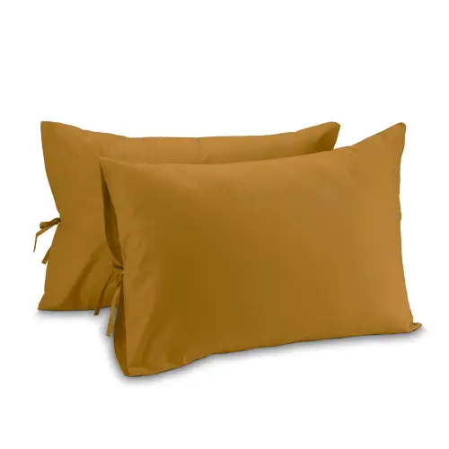 Bağcıklı Yastık Kılıfı 50x60 cm (2’li Set) – %100 Pamuk | Sabia Home – Hardal