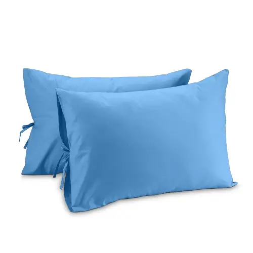 Bağcıklı Yastık Kılıfı 50x60 cm (2’li Set) – %100 Pamuk | Sabia Home –Mavi