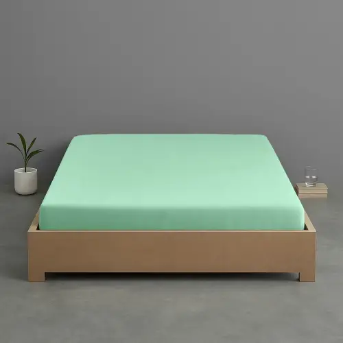 Sabia %100 Pamuk 62 Tel (155 TC) Okotex Sertifikalı Çift Kişilik Lastikli Çarşaf Seti 160x200 cm - Mintblue