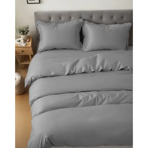 Sabia %100 Pamuk 62 Tel (155 TC) Okotex Sertifikalı Çift Kişilik Nevresim Seti - Gri
