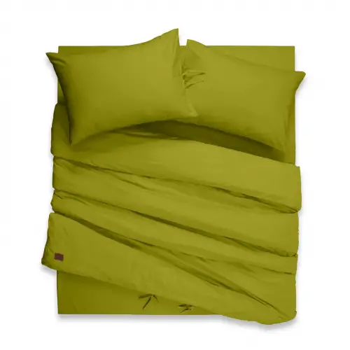 Sabia %100 Pamuk 62 Tel (155 TC) Okotex Sertifikalı Tek Kişilik 100x200+37 cm Nevresim Takımı - Yağ Yeşili