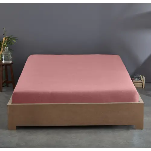 Lastikli Çarşaf 100x200 cm – +37 cm Yükseklik – %100 Pamuk | – Sabia Home - Açık Pembe