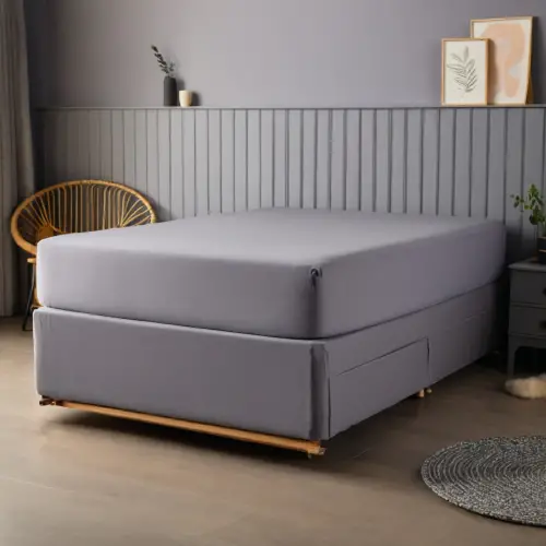 90x190 cm Lastikli Çarşaf – 30 cm Yükseklik | Pamuklu | Sabia Home - Gri