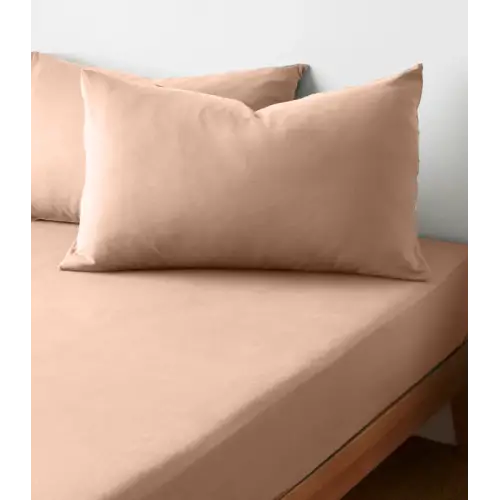 Sabia %100 Pamuk 62 Tel (155 TC) Okotex Sertifikalı Tek Kişilik Lastikli Çarşaf Seti 100x200 cm - Krem