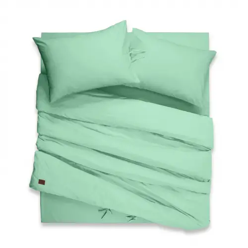 Sabia %100 Pamuk 62 Tel (155 TC) Tek Kişilik Nevresim Seti (2 Yastıklı) - Mintblue