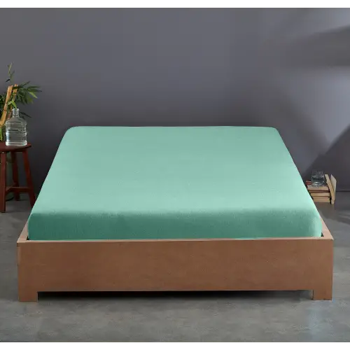 Lastikli Çarşaf 150x200 cm – Çift Kişilik – +30 cm Yükseklik – %100 Pamuk | Sabia Home - Çağla Yeşili