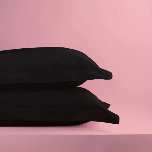 Sabia %100 Pamuk Oxford Yastık Kılıfı Seti 62 Tel (155 TC) Okotex Sertifikalı - Siyah