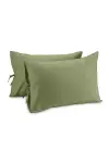 Bağcıklı Yastık Kılıfı 50x60 cm (2’li Set) – %100 Pamuk | Sabia Home – Zeytin