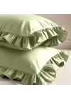 Fırfırlı Yastık Kılıfı 50x60 cm (2’li Set) – %100 Pamuk | Sabia Home – Zeytin