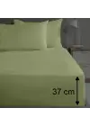 Lastikli Çarşaf 100x200 cm – +37 cm Yükseklik – %100 Pamuk | – Sabia Home - Zeytin