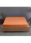 Sabia %100 Pamuk 62 Tel (155 TC) Okotex Sertifikalı 100x200cm+37 cm Tek Kişilik Lastikli Çarşaf - Açık Kiremit