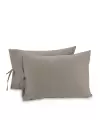 Bağcıklı Yastık Kılıfı 50x60 cm (2’li Set) – %100 Pamuk | Sabia Home – Gri