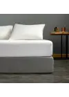 Sabia %100 Pamuk 62 Tel (155 TC) Okotex Sertifikalı Battal Boy Çift Kişilik Lastikli Çarşaf Seti 180x200 cm - Beyaz