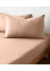 Sabia %100 Pamuk 62 Tel (155 TC) Okotex Sertifikalı Battal Boy Çift Kişilik Lastikli Çarşaf Seti 180x200 cm - Krem