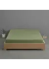 Sabia %100 Pamuk 62 Tel (155 TC) Okotex Sertifikalı Battal Boy Çift Kişilik Lastikli Çarşaf Seti 180x200 cm - Zeytin