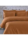 Sabia %100 Pamuk 62 Tel (155 TC) Okotex Sertifikalı Çift Kişilik 160x200+30 cm Nevresim Takımı - Açık Kiremit