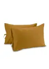 Çift Kişilik Nevresim Takımı – Lastikli Çarşaflı 150x200 cm (+37 cm) – %100 Pamuk | Sabia Home  - Hardal